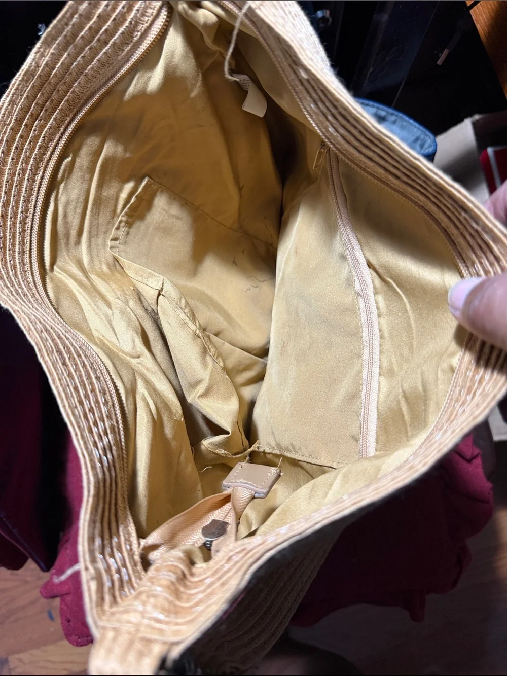 Neutral Woven Crossbody Bag - Taupe